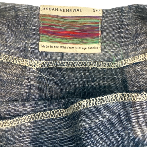 Urban Renewal Women's Tunic Small Pockets Vintage Fabrics Chambray Made In USA - Picture 4 of 6
